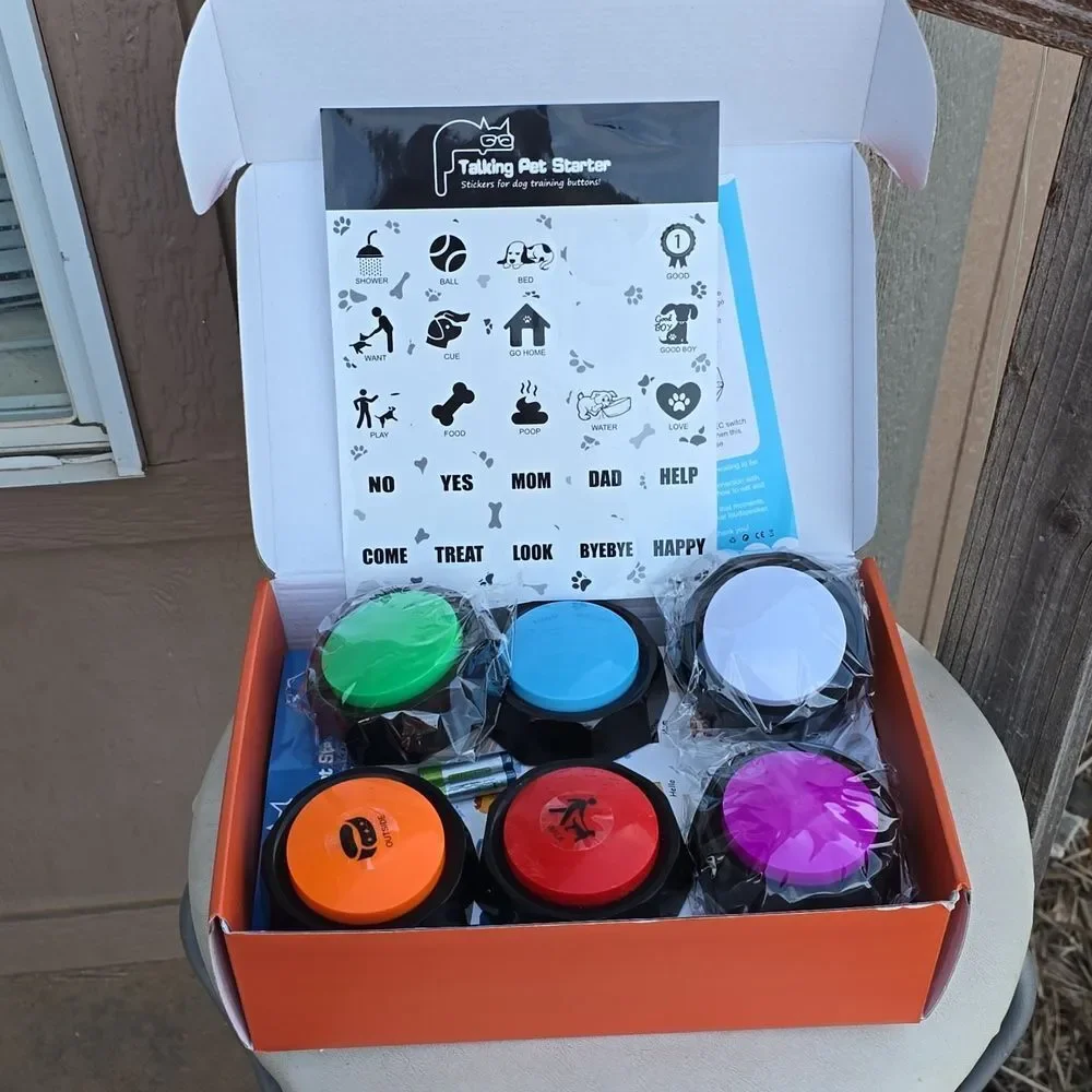 Recordable Dog Buttons for Communication set 6, DOG TRAINING PRACTICE! ZWMBYN
